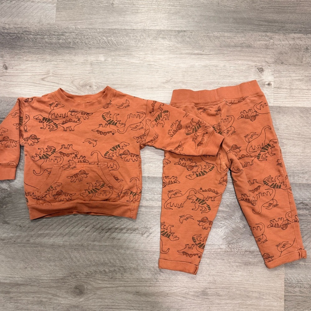 Carter's Brown Dinosaur Two-Piece Pajama Set